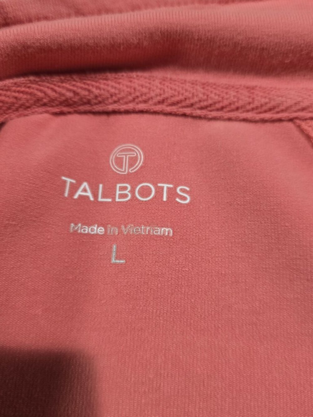 T by Talbots Everyday Yoga Jacket Full Zip Mock Neck Zip Pocket Coral Pink Large - Picture 7 of 8